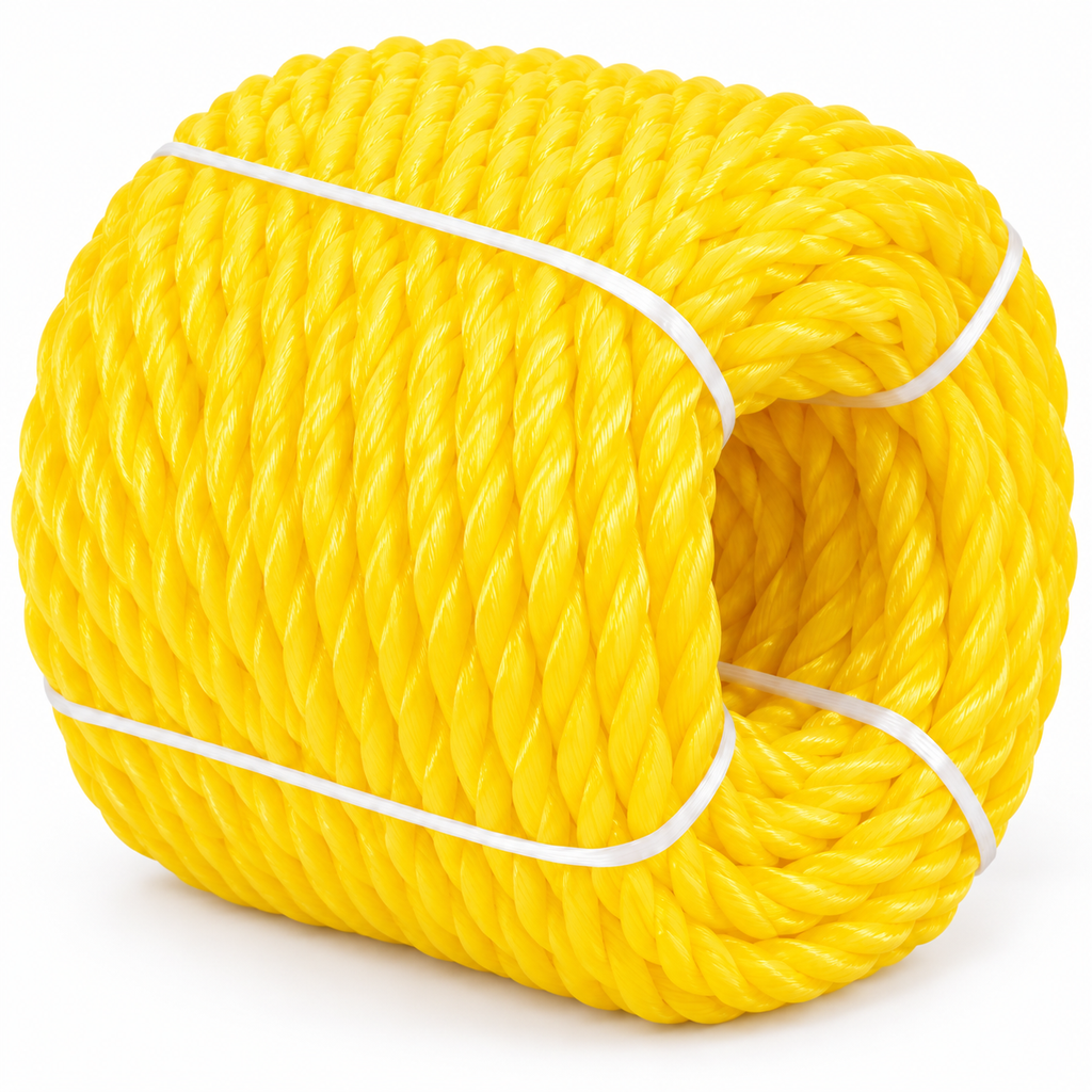 Heavy Duty Yellow Polypropylene Rope for Marine and Outdoor Use