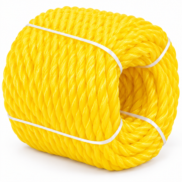 Heavy Duty Yellow Polypropylene Rope for Marine and Outdoor Use